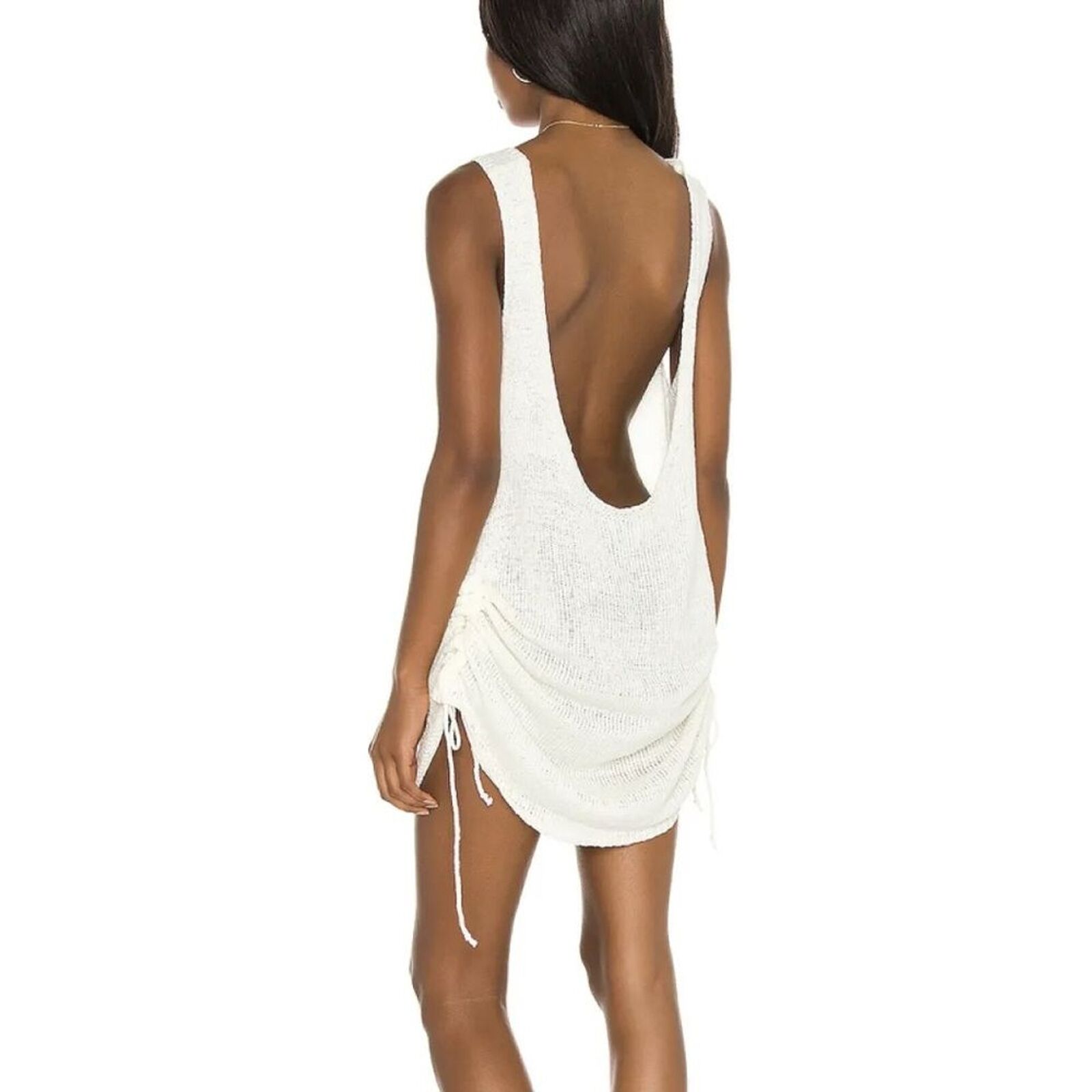SNDYS Byron Knit White Crochet Dress Coverup Size… - image 2