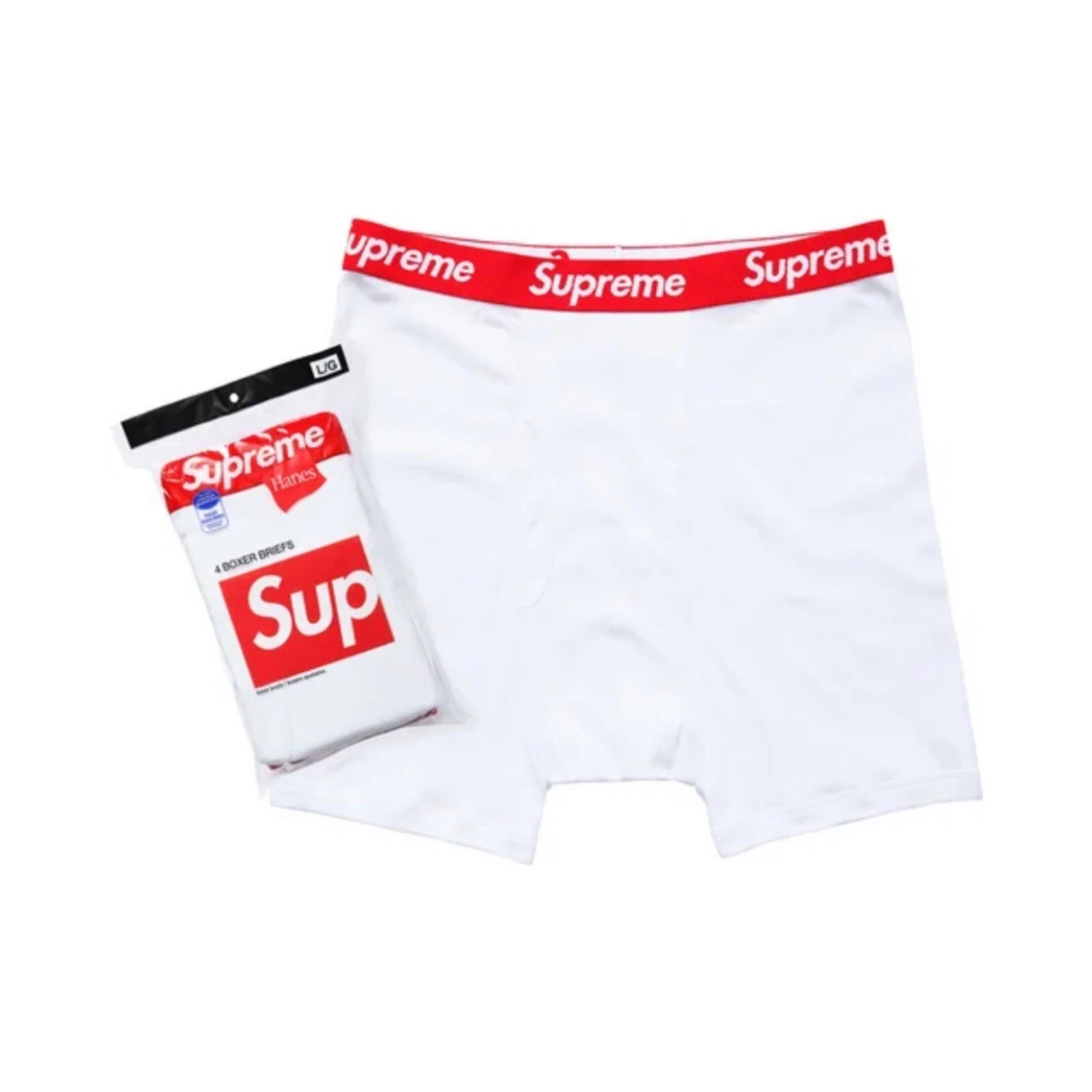 Boxer Supreme Hanes (lot de 4) slip blanc homme taille L