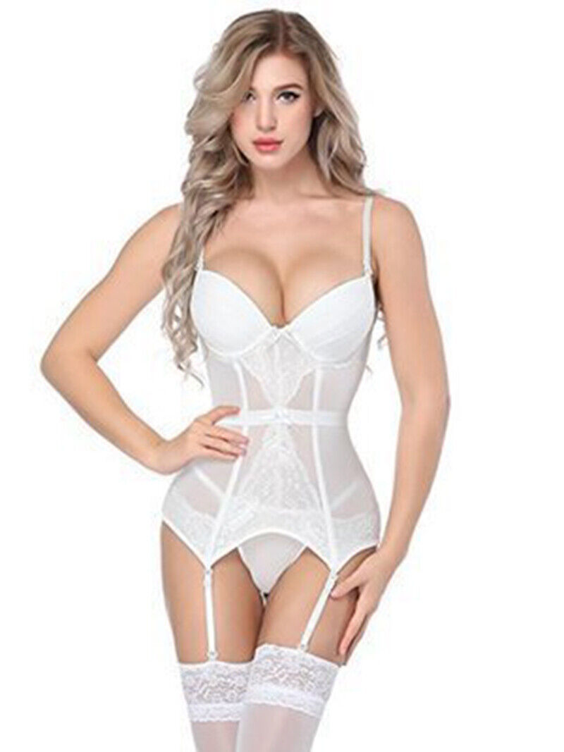 Ojalá Señuelo Janice Women Sexy Garter Bustier Tops Lace Bustier Corset Lingerie Thong Sets |  eBay