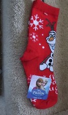 Kids Disney Frozen Red Olaf Socks - Fits Sizes 6 - 8.5