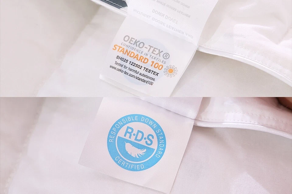 Pack of 2 Super King Size Goose Feather & Down Pillows Super King Cotton Cover - Image 2 of 4