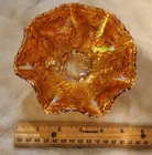HOT ELECTRIC MARIGOLD Old Imperial Glass Carnival Glass Open Rose Pattern Bowl
