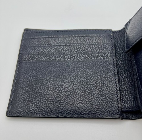 Coach Leather Wallet Varsity Stripe Card - Blue with Black, F75394 - Picture 6 of 8