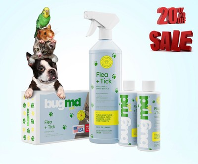 BugMD Pest Control Essential Oil Concentrate for pet Flea&Tick Spray 3.7Oz 1-2PC