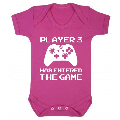 PLAYER 3 HAS ENTERED THE GAME XBOX Baby Bodysuit Babygrow Vest Geeky Fun Gamer - Picture 5 of 22