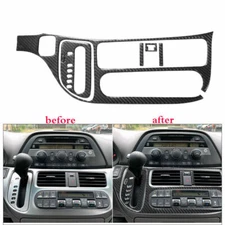 6x Carbon Fiber Automatic Control Panel Cover Trim For Honda Odyssey 2005-2010