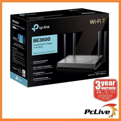 TP-Link Archer BE220 BE3600 Dual Band Wi-Fi 7 Wireless Router Gigabit Gaming WPS - image 1 of 4