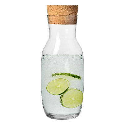 Krosno Pure Karaffe mit Naturkorken aus Glas für Wasser | 1100 ml | Spülmaschine