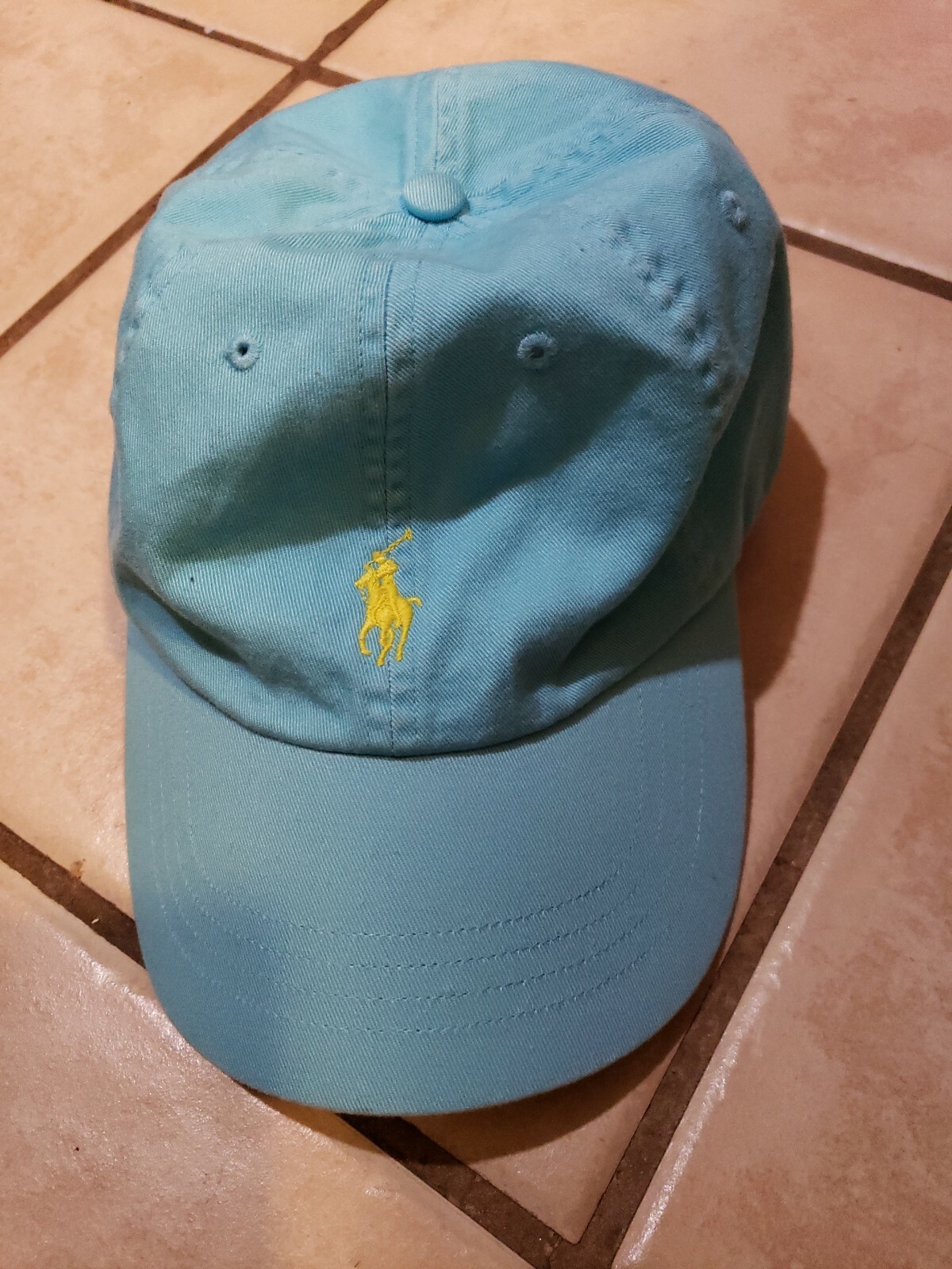 Cappello da baseball Polo Ralph Lauren Pony blu giallo con cinturino regolabile