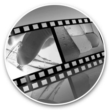 2 x Vinyl Stickers 20cm (bw) - Science Film Reel Camera Fun  #39461