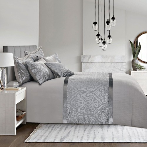 Luxus 3-teilig Damast Bettdecke Quiltbezug Bettwäsche Set Doppel Kingsize Kissenhülle - Bild 35 von 39