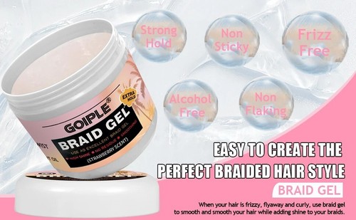 Braid Gel for Twist Braid Gel with Coconut Oil Extra Hold High Shine Edge Contro - Picture 7 of 12