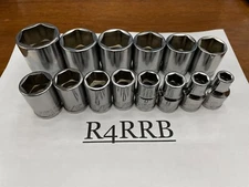 Snap-on Tools USA NEW 14pc 1/2" Drive SAE Shallow FDX BONUS Socket Set 313YTWY