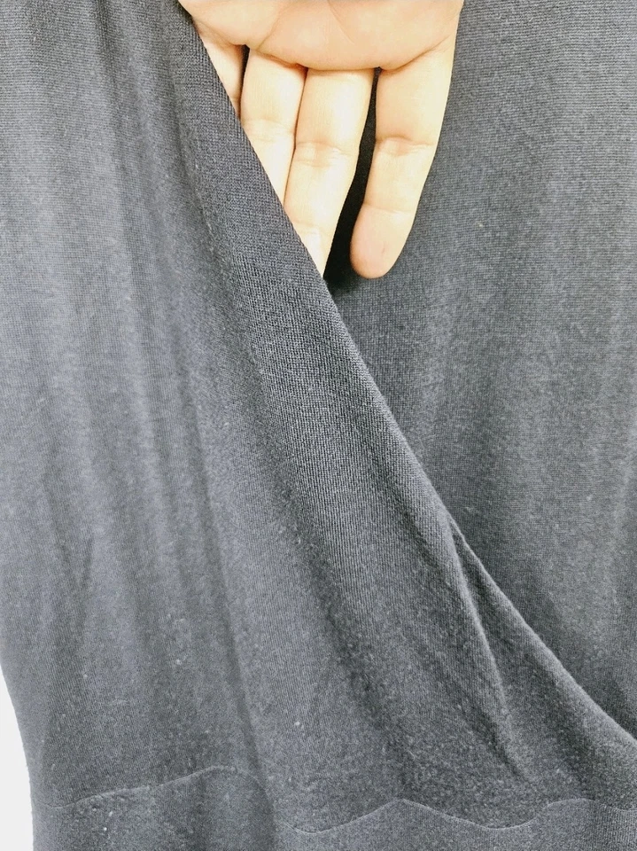 Теория платье средний черный шерсти шелковой смеси коктейльное вечеринки маленький черный платье - Изображение 3 из 4