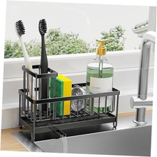 Black Toothbrush Holder for Bathroom Sink, Countertop Organizer Black Model 1