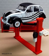 1/18  pont élévateur 2 colonnes 3 positions rouge pour atelier garage  diorama