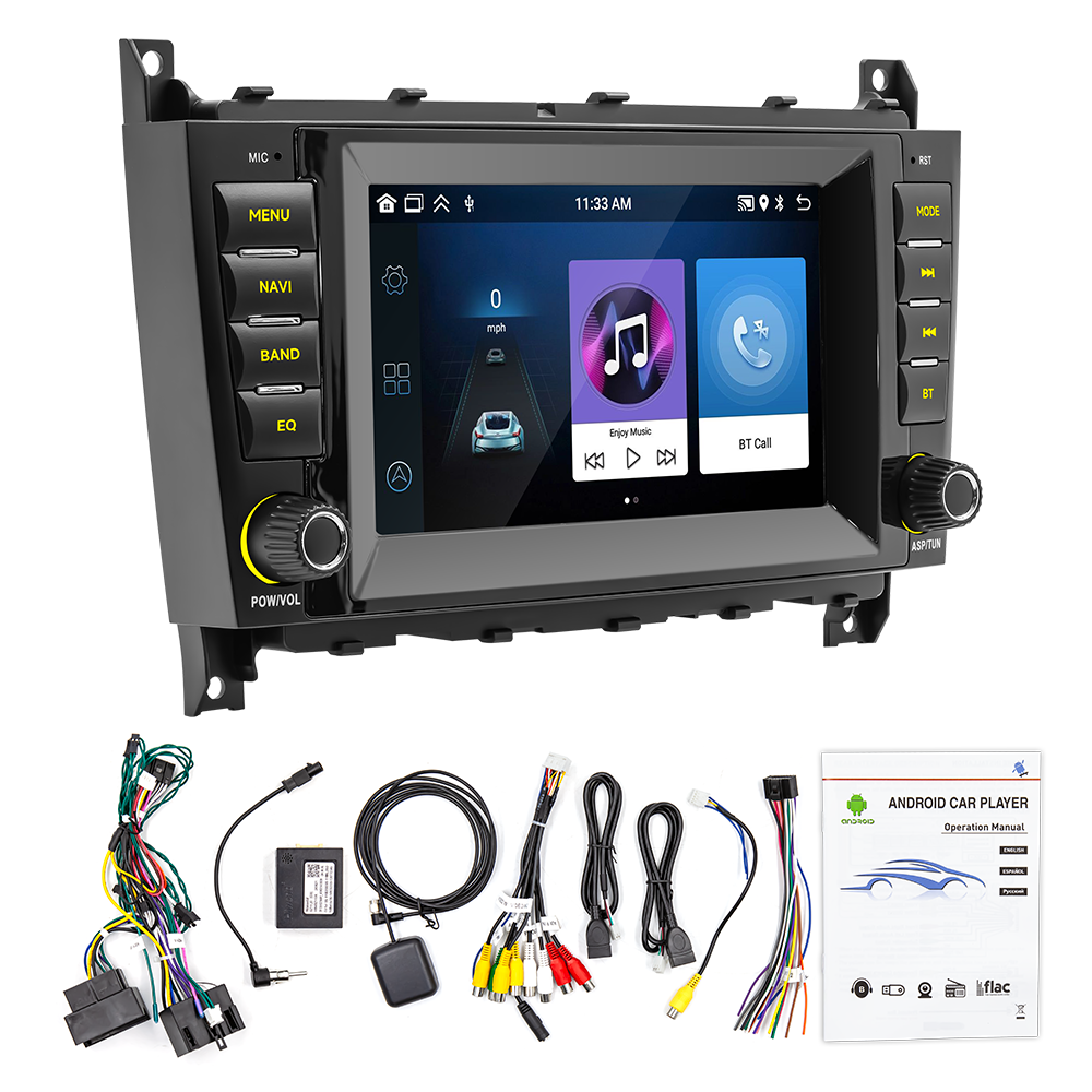 Android 13 Radio GPS Car Stereo CarPlay For Mercedes Benz W203 C230 C280 CLK500
