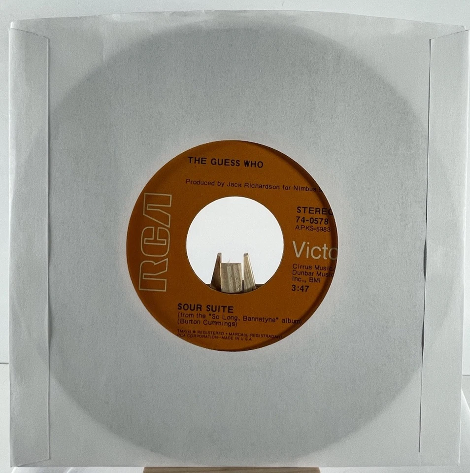 THE GUESS WHO 45 RPM SOUR SUITE / LIFE IN THE BLOODSTREAM—EX - Image 3 of 4