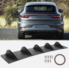 Rear Bumper Diffuser Spoiler 10 Shark Fins Trim Cap For Porsche Cayenne 2003-25
