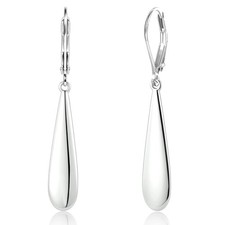 Sterling Silver Long Teardrop Dangle Earrings for Hypoallergenic Drop Leverba...