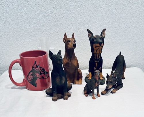 Doberman Pinscher Collection Of Figurines LOT of 6 Items