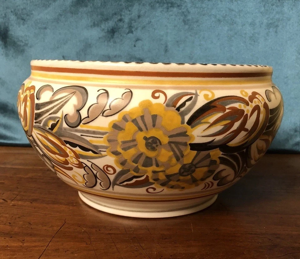 RARE 1920s CARTER, STABLER & ADAMS CF PATTERN LARGE HANDPAINTED BOWL - Image 2 of 4