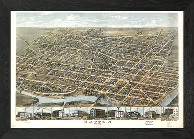 Dayton Ohio 1870 Gerahmtes Wandbild Poster Leinwanddruck Bild