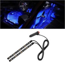 USB Car LED Strip Light RGB Interior Ambient Neon Under Dash Light Blue 12V