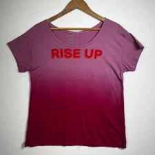 Anthropologie Rise Up Tee T Shirt Pink Ombre by good hYOUman LA Medium