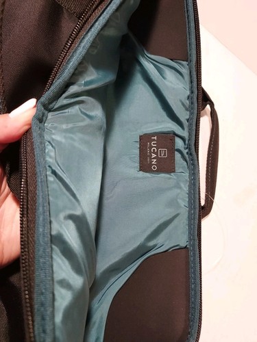 Bolso de hombro o asa Tucano 14,5 X 10,5 aprox para cuaderno/portátil (negro/verde azulado) - Imagen 7 de 10