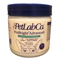 PetLab Co ProBright ADVANCED Dental Powder MEDIUM Dogs Clean Teeth NEW 2.12 oz