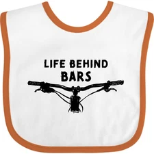 Inktastic Life Behind Bars Mountain Bike Baby Bib Camping Hobbies Bicycle Hike