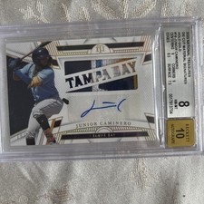 2023 National Treasures Junior Caminero Die Cut Material Signatures Gold BGS