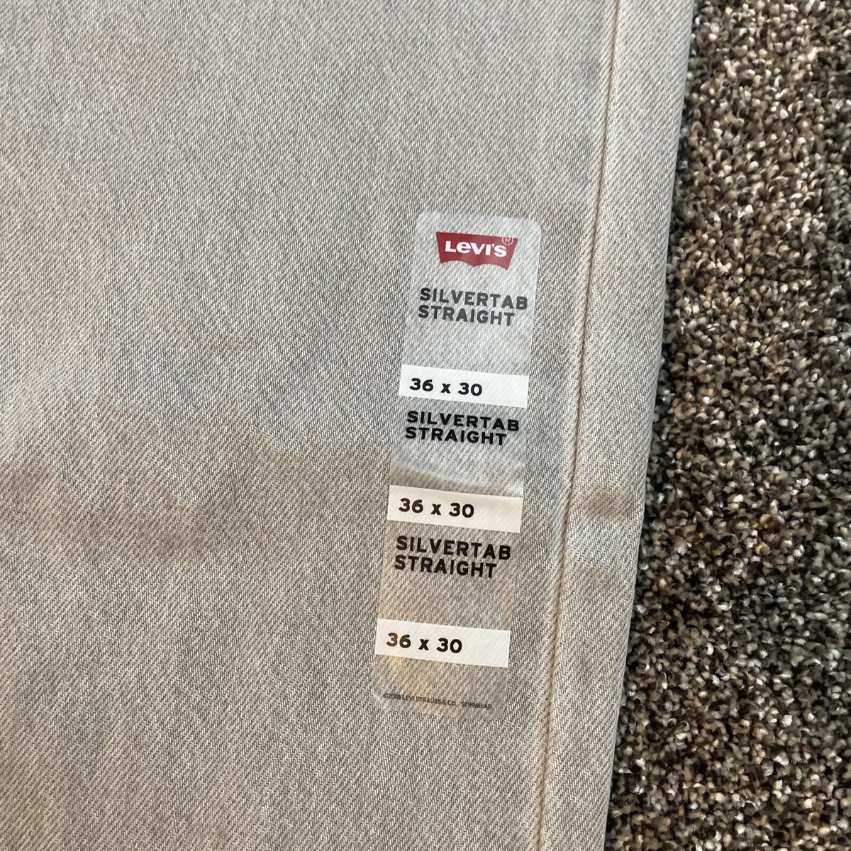 LEVIS SILVERTAB Straight-Fit Zip Denim Jeans Pants Bliss