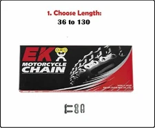 EK 520 Standard Non-sealed Motorcycle Drive Chain Natural w/ Clip Master Link
