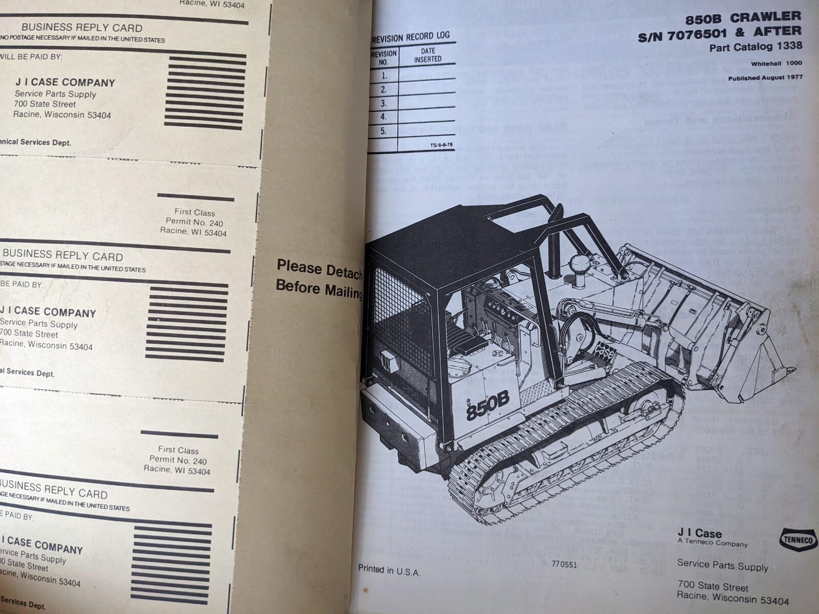 Case 850B Crawler Tractor Parts Catalog 1338 Manual SN 7076501 Above case-850b-crawler-tractor-parts-catalog-1338-manual-sn-7076501-above