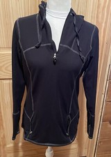 Kirkland Signature Active 1/4 Zip Pullover Overlock Stitch Track Hoodie Size M