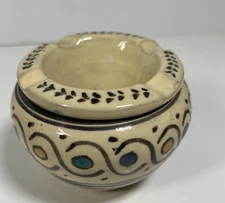 Vintage 2 pieces Moroccan Smokeless Ashtray Ceramic Art Pottery