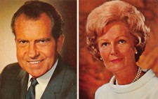 Richard Milhouse Nixon Thelma Catherine Pat Nixon (née Ryan) Vtg Postcard CP346