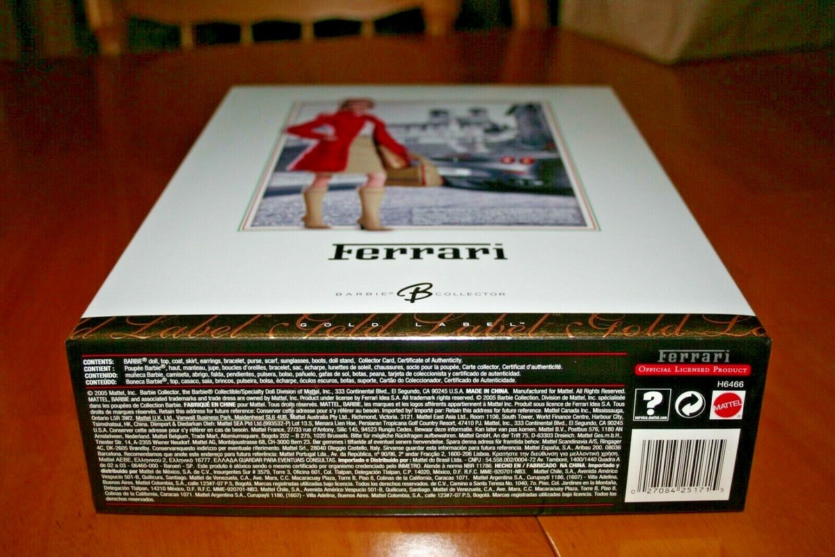 Mattel FERRARI Barbie Collector's Edition Doll GOLD LABEL Mattel FERRARI Barbie Collector's Edition Doll GOLD LABEL