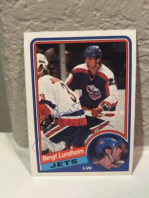 1984-85 O-Pee-Chee #341 Bengt Lundholm Autograph Auto Signed Winnipeg Jets