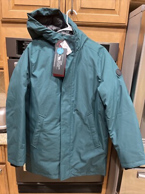 Recycled Planet Everdas Water Resistant & Windproof Down Parka in Dark Sea M