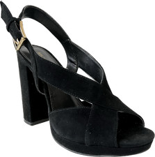 Michael Michael Kors Women's Berkley Dress Sandal Suede Black, Size: 6.5 M