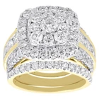 14K Yellow Gold FN Lab Created Diamond Bridal Set Engagement Ring Wedding Band