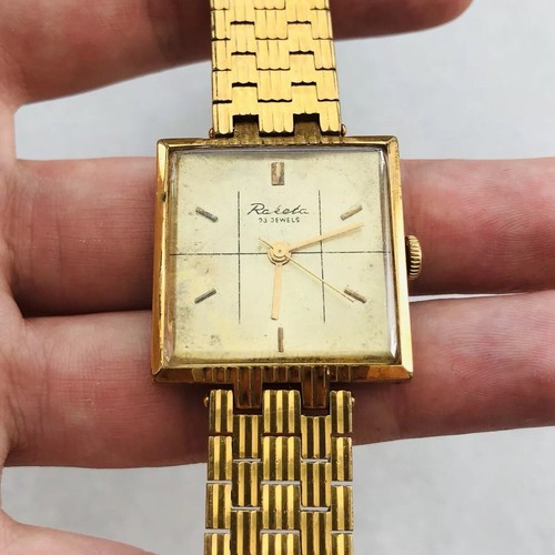 RARO Raketa 2209 PLACCATO ORO AU Orologio URSS SOVIETICO VINTAGE QUADRATO  Uomo 23 JEWELS | eBay