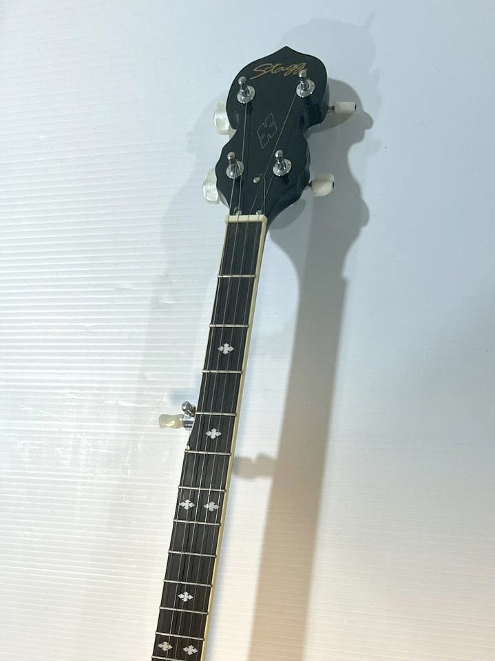 Stagg BJM30 DL 5-String Bluegrass Banjo Deluxe with Metal Pot & Hard Case Velvet - Image 3 of 4