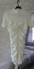 Alexander Wang Ruched Satin-Jersey mini Y2K Party/Prom dress in Cream Size Small