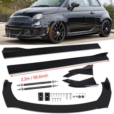 For Fiat 500 500L 2M Front Bumper Lip Chin Spoiler Splitter Body Kit+Side Skirt