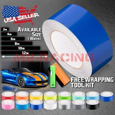 Gloss Color Racing Stripes Vinyl Wrap For Chevy Corvette Sticker 10FT / 20FT