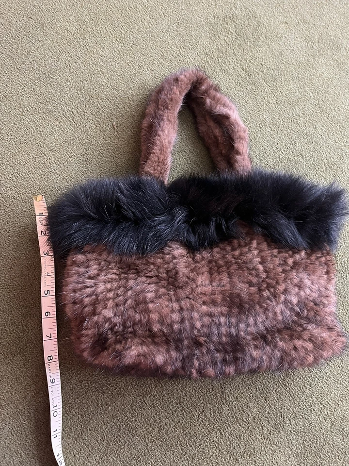 Knitted Rabbit Fur Handbag With Fox Trim - Image 2 of 4